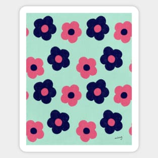 Retro Flower Power Mint| Vintage | Pattern | Florals | Pastel Sticker